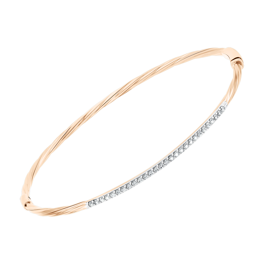 Armreif aus Rotgold 585, mit Zirkonia