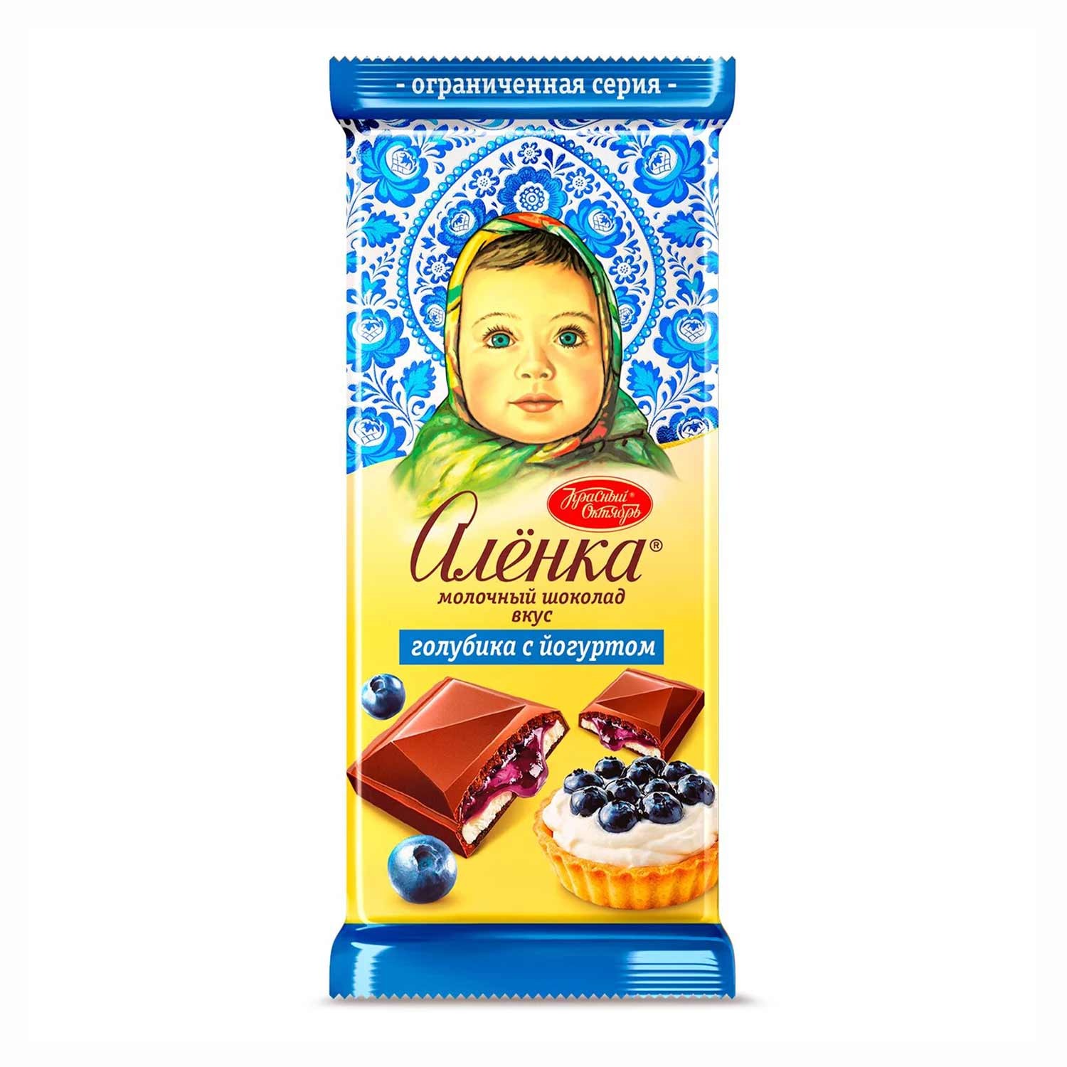 Alenka Milchschokolade mit Heidelbeer-Joghurt-Geschmack, 87 g