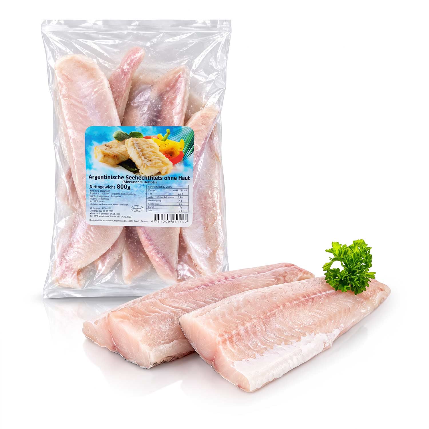 Argentinische Seehechtfilets ohne Haut – zarter Wildfisch (TK, 800 g)
