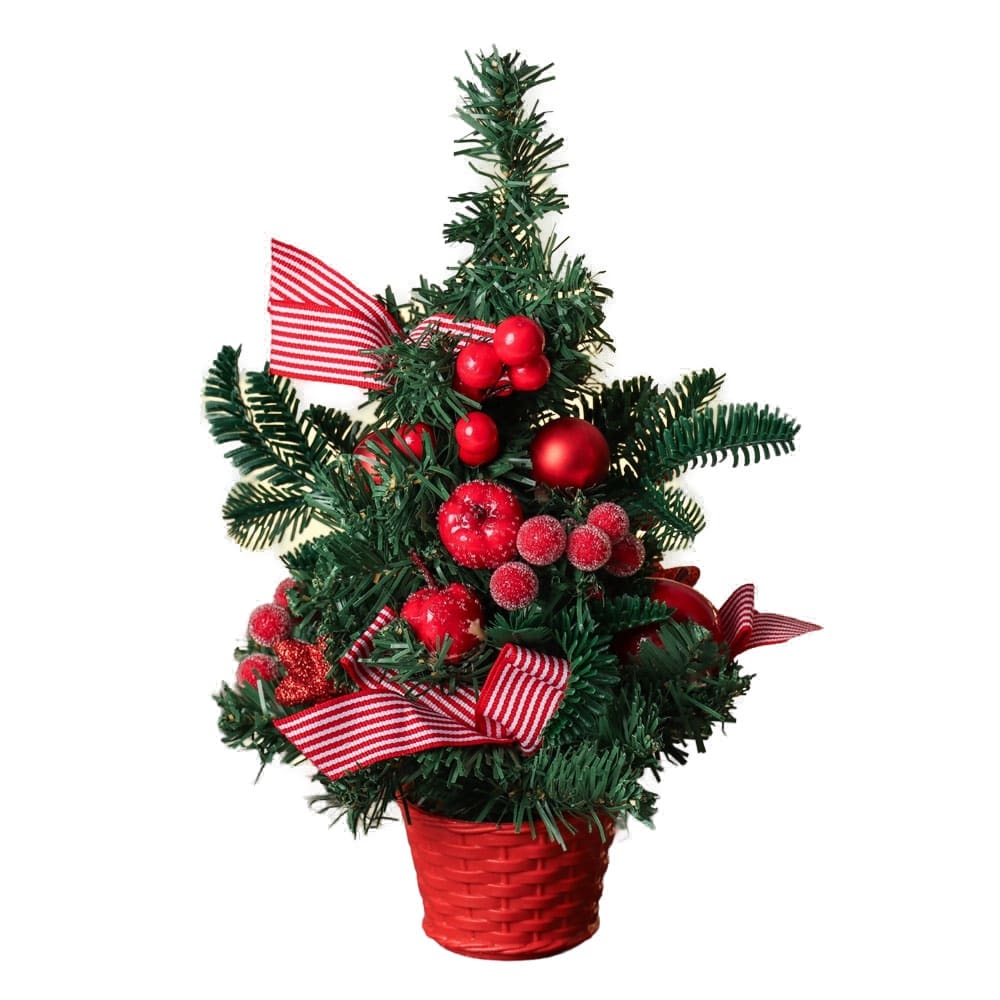 Künstlicher Tisch-Weihnachtsbaum Schneenäpfelchen, 29×16 cm