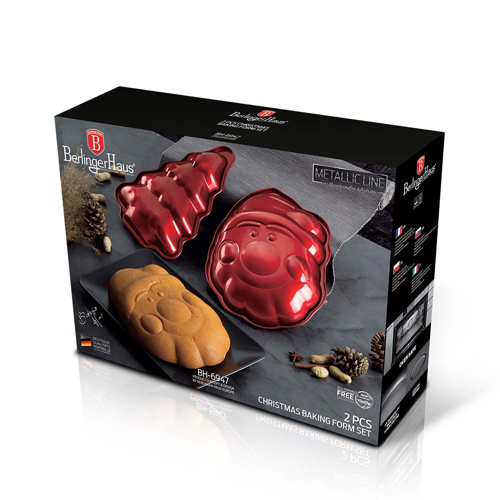Berlinger Haus Metallic Line Edition 2-teiliges Weihnachtsbackformen-Set
