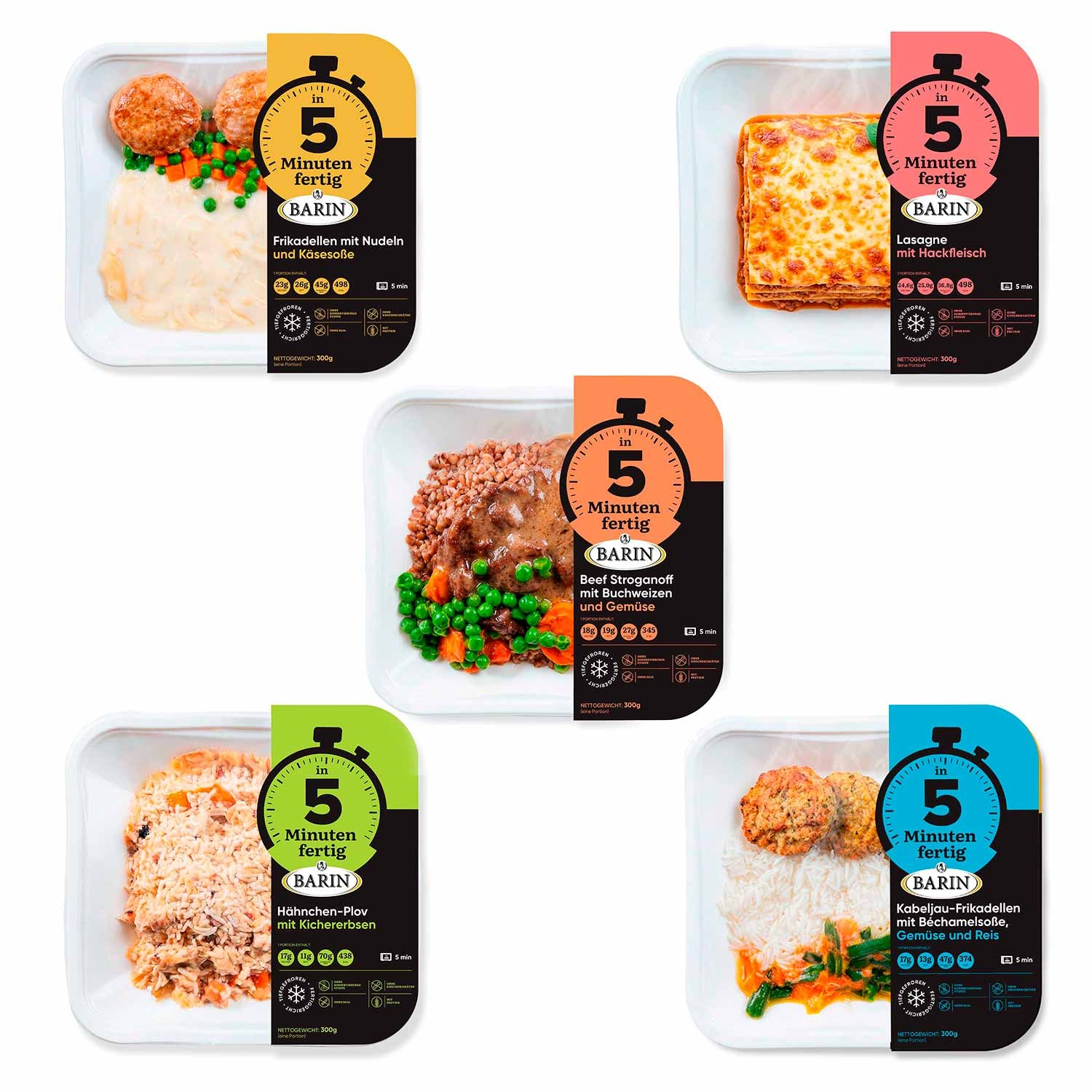 BARIN in 5 Minuten fertig 5er Box "Slawische Küche" Hauptgerichte - 5 Sorten