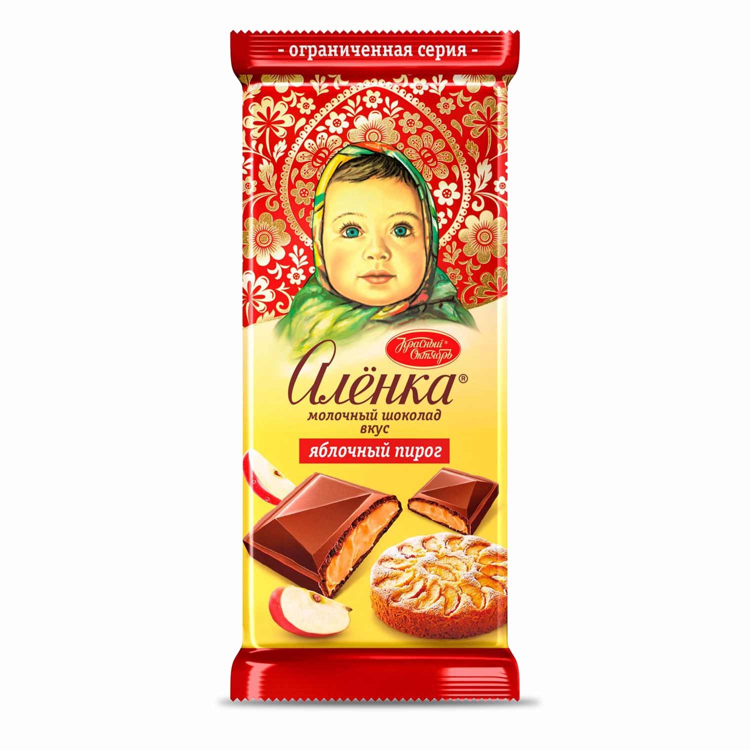 Alenka Milchschokolade mit Apfel-Zimt-Geschmack und Keksstückchen, 87 g