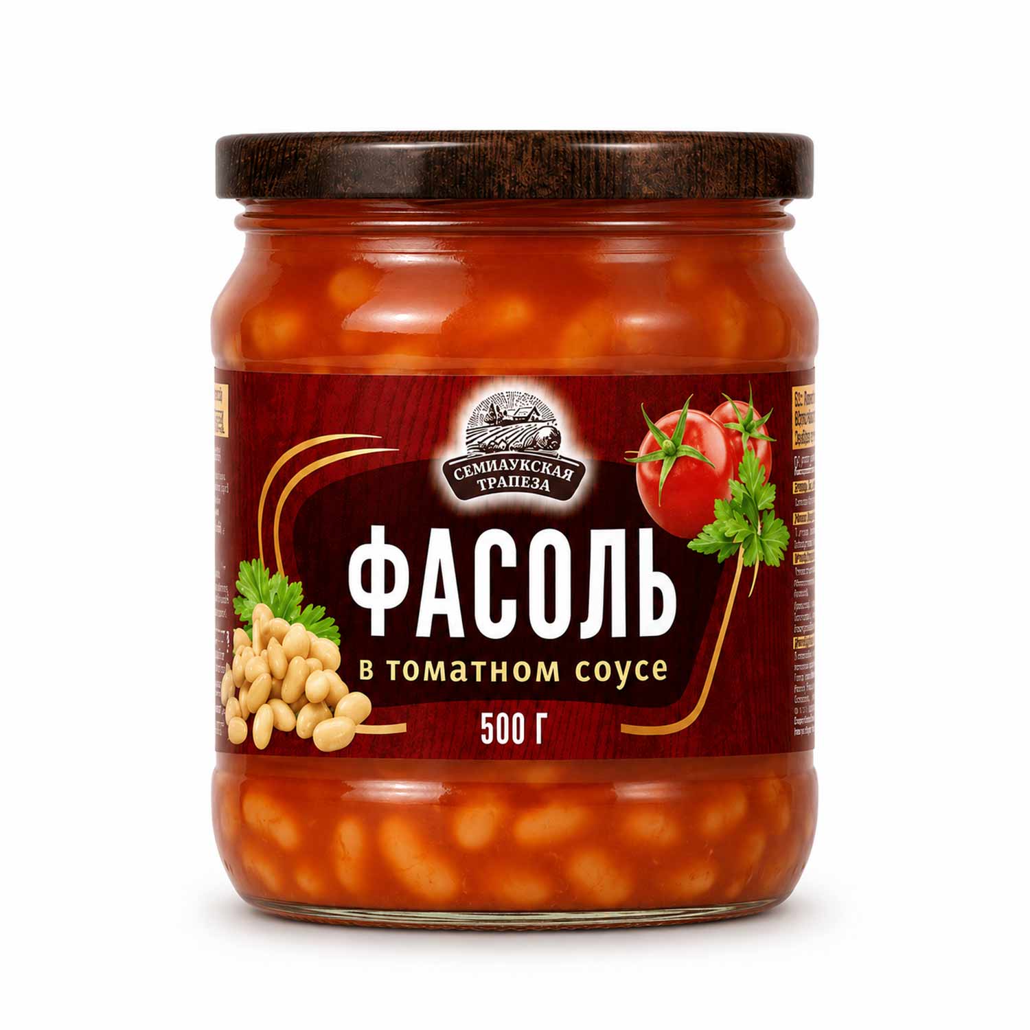 Semilukskaya Trapeza Bohnen mit Pilzen in Tomatensauce, 500 g