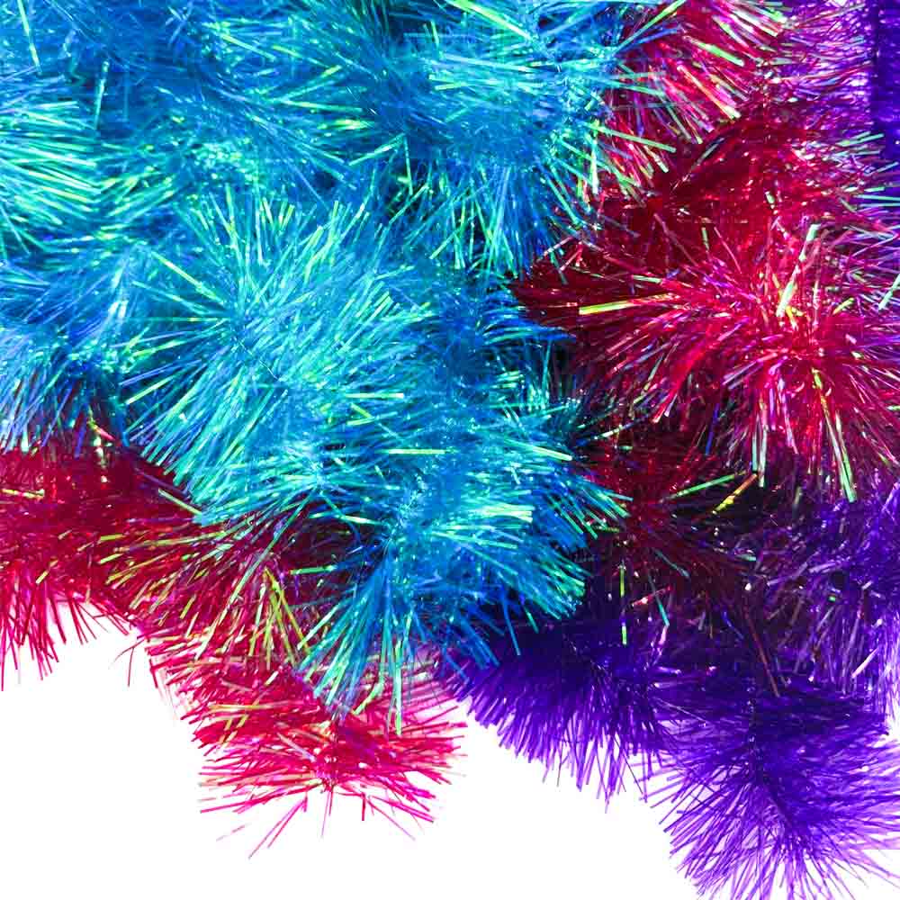 Lamettagirlande 10er-Set, multicolor, glänzend, Ø 8 cm, 200 cm