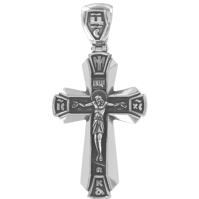Beeindruckender Anhänger Kreuz, Silber 925, mit Gravur Höhe ca. 51 mm