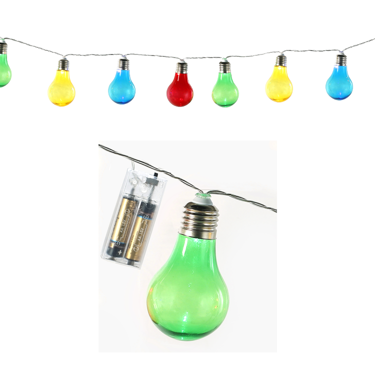 Lichterkette Glühbirne 16 LEDs, multicolor,  2 m