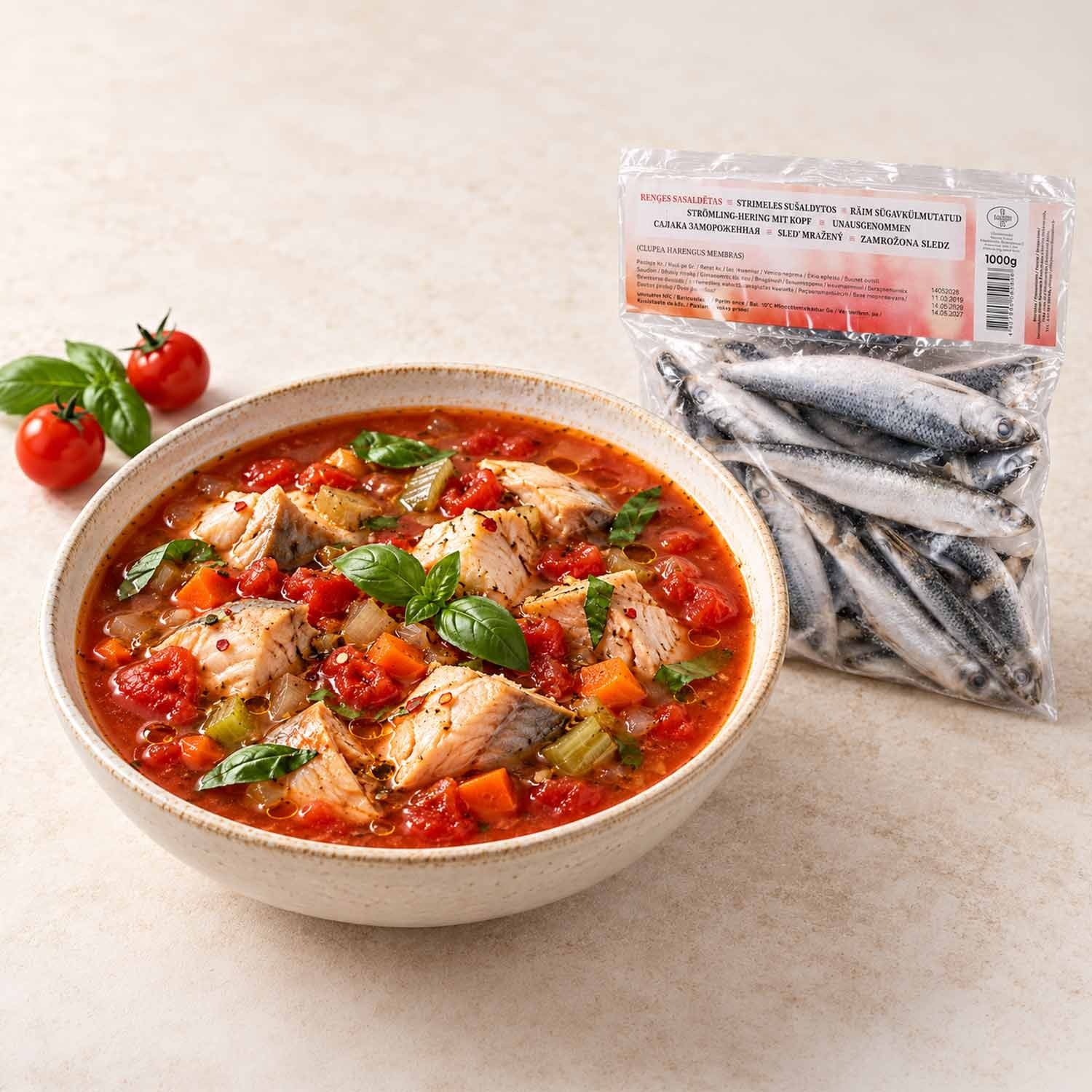 Fischbox für die Woche: Strömling-Hering & Whiteleg Garnelen für die Vorratsküche