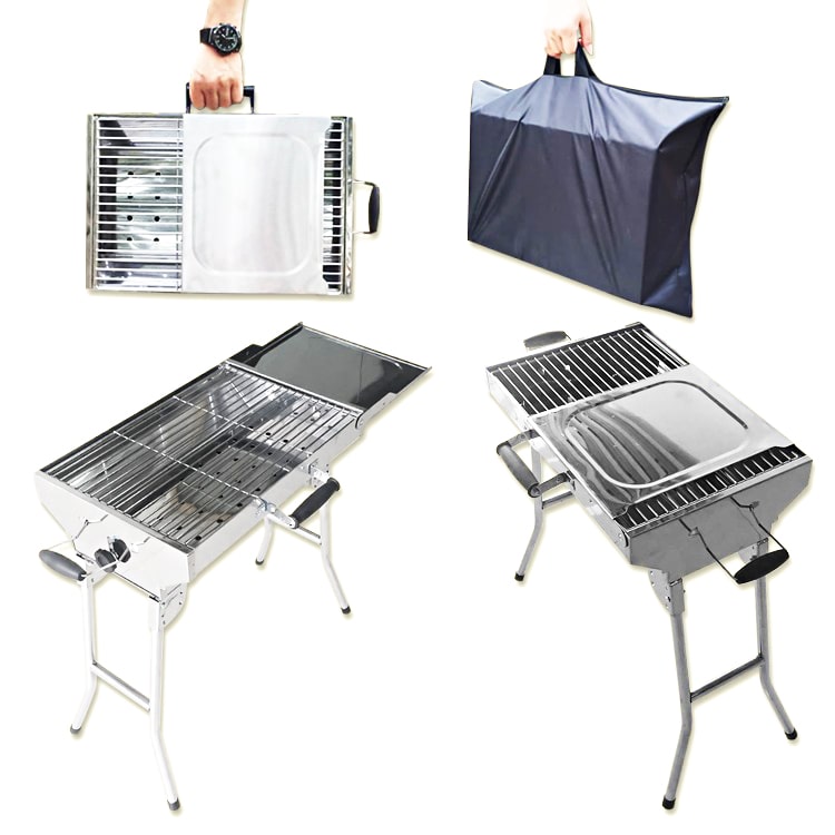 Mangal "Alladin" russischer Schaschlikgrill aus Edelstahl mit einer Tragetasche