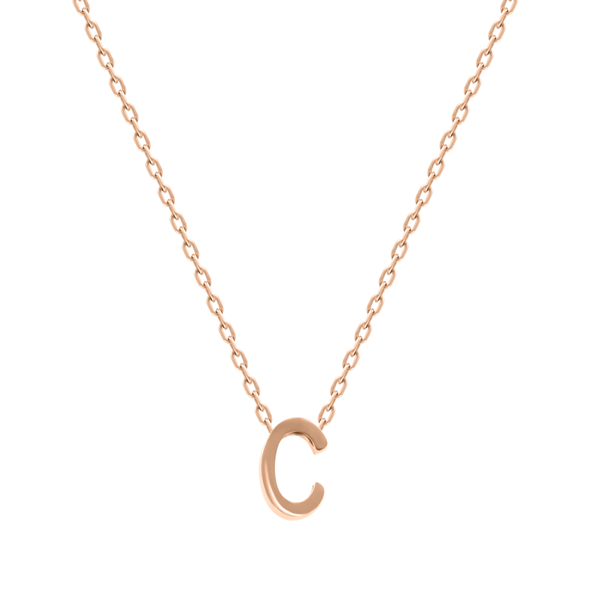 Kette mit Anhänger-Buchstabe "C", Rotgold 585, Anhänger ca. 7 mm, Kette ca. 43 cm