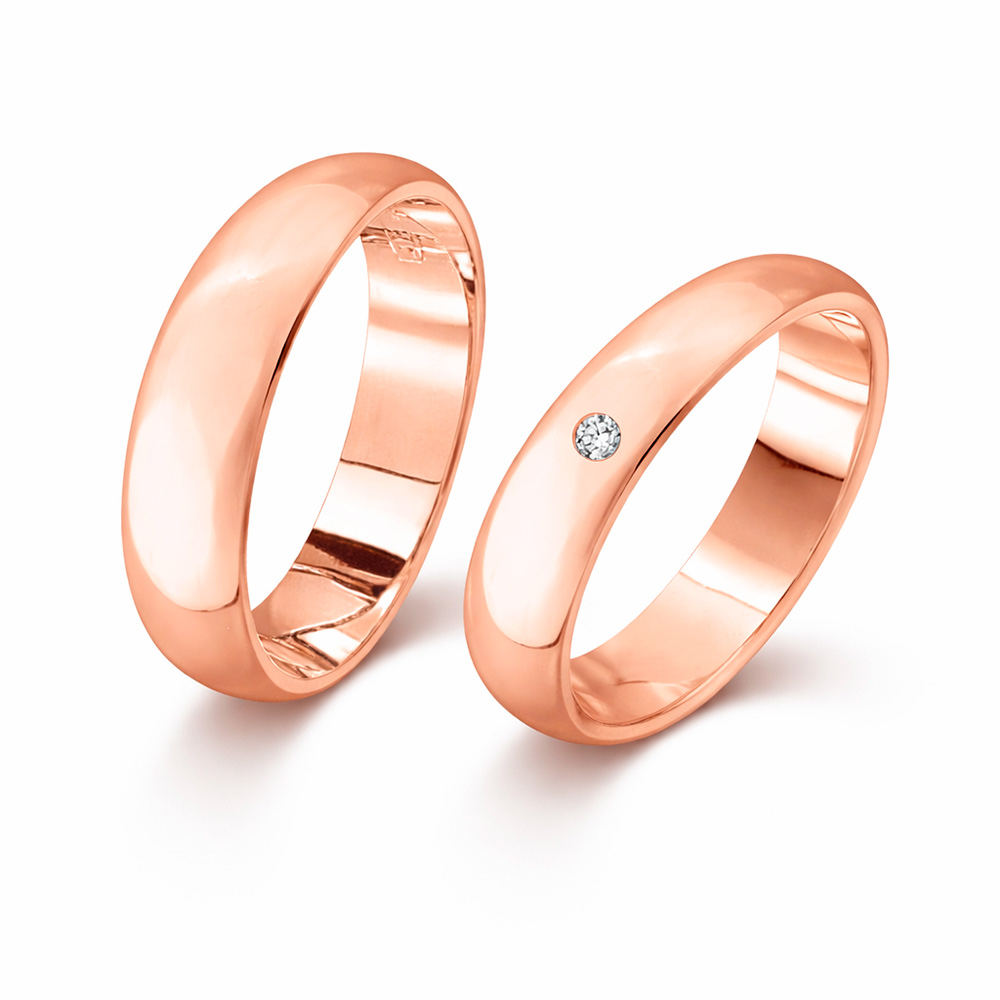 Trauringe aus 585 Rotgold, Breite ca. 5,0 mm / Preis für je Ring