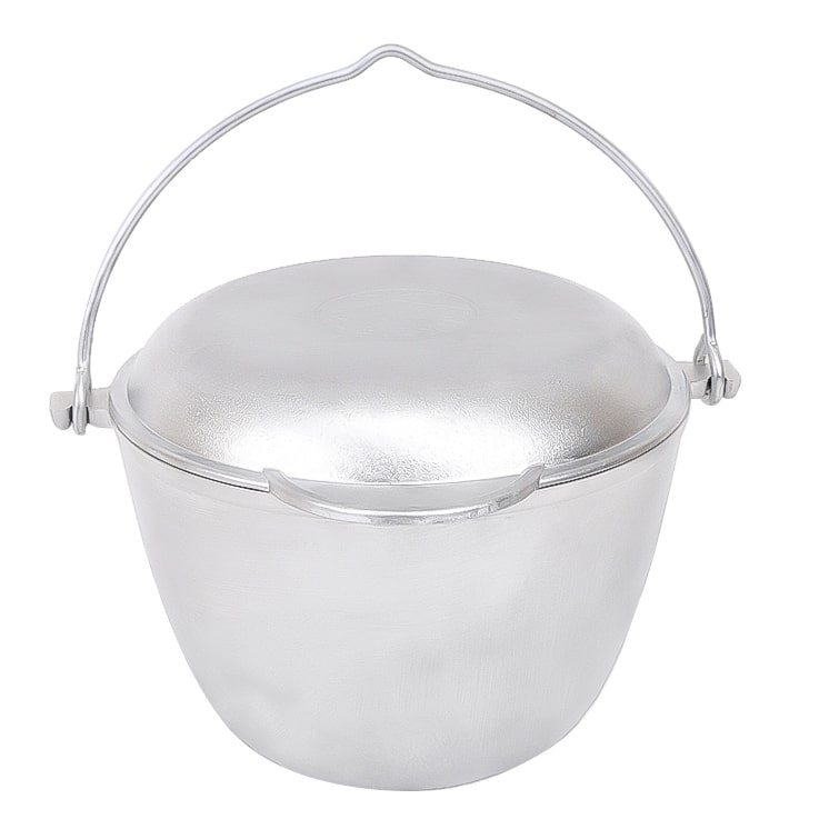 Kasan für Camping aus Aluminium mit Deckel, 3 L