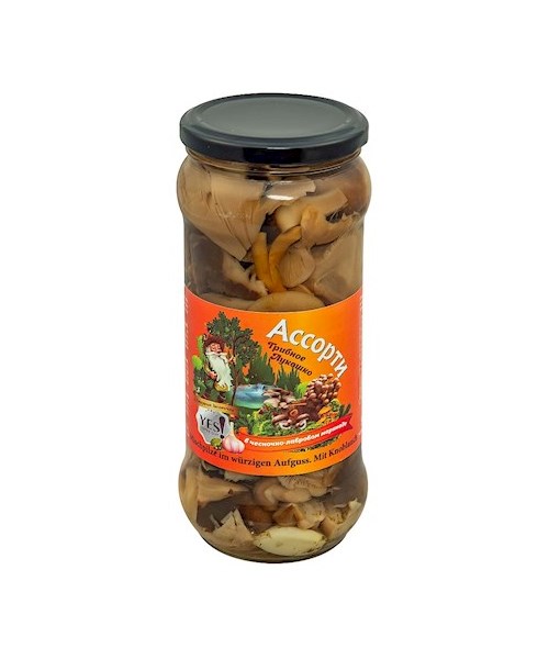 YES! Pilze Assorti mit Knoblauch, 530g