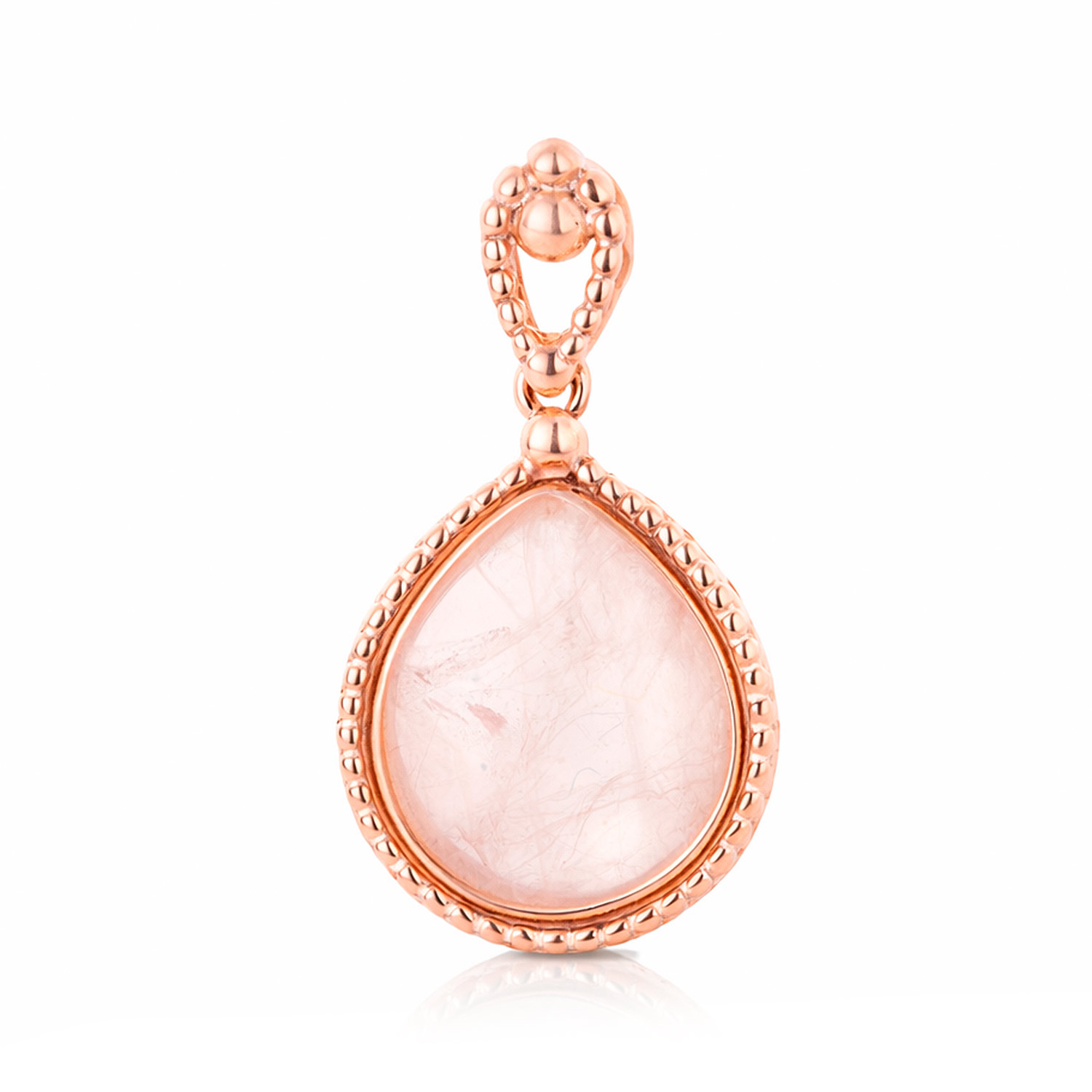 Anhänger aus 925 Silber mit rosa Quarz, rosévergoldet