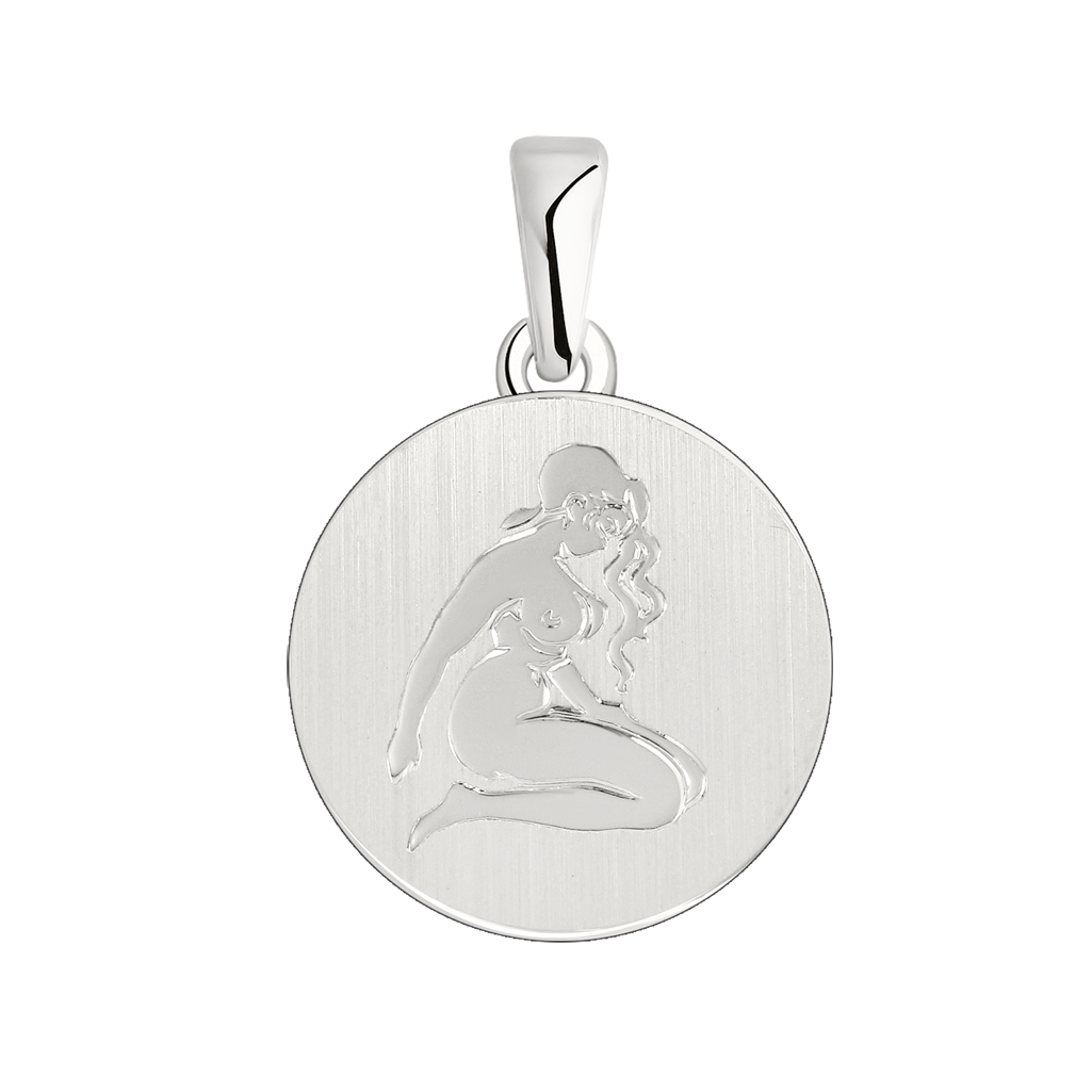 Anhänger Sternzeichen Jungfrau, Silber 925, Durchmesser ca. 16 mm, Höhe ca. 24 mm