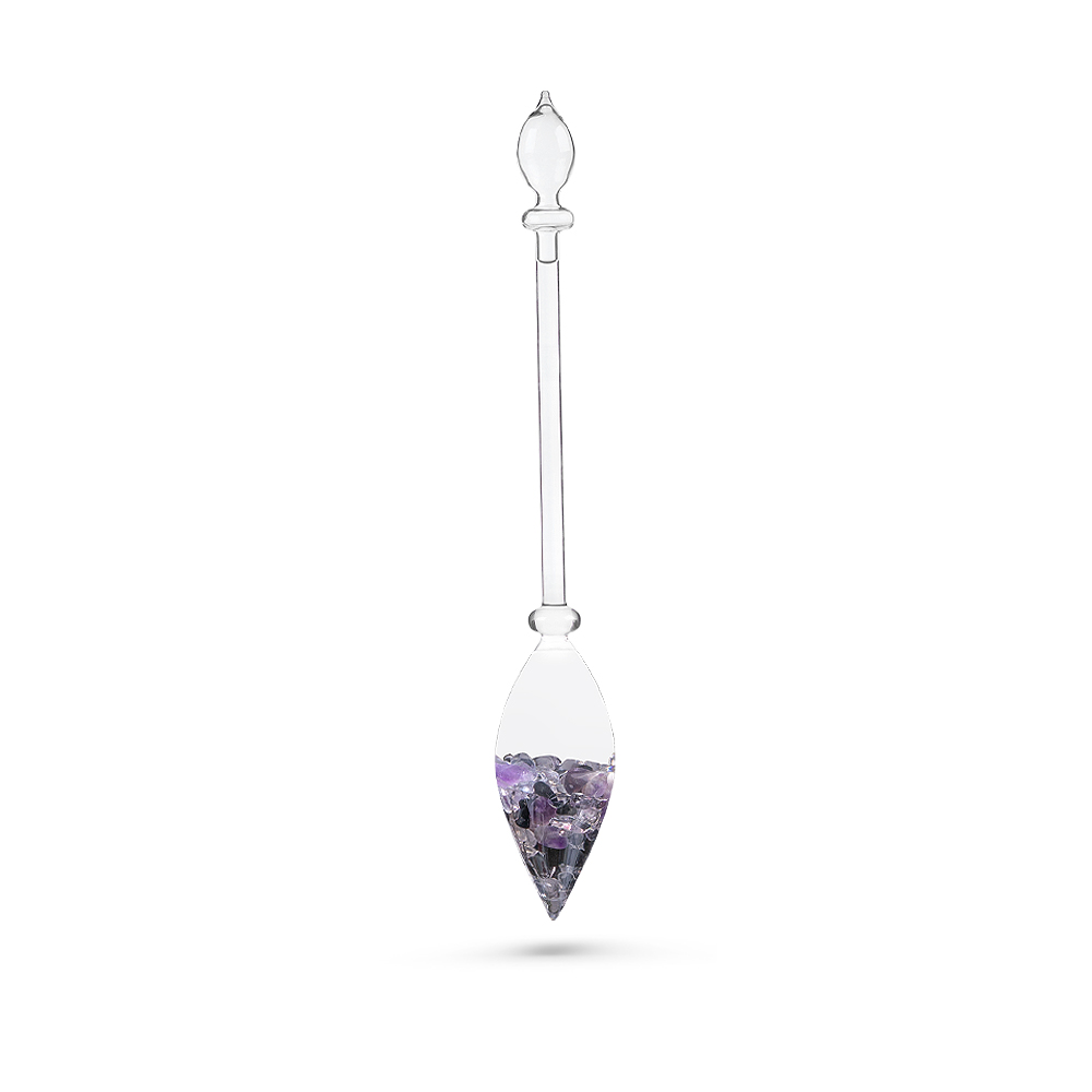 Set GUARDIAN Karaffe mit Turmalin, Amethyst & Bergkristall inkl. Edelsteinstab