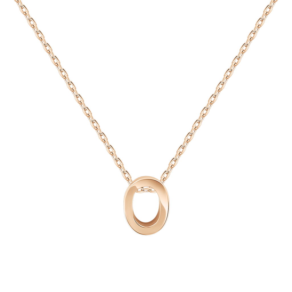 Kette mit Anhänger-Buchstabe "O", Russisches Rotgold 585, Höhe des Anhängers ca. 7 mm, Kettenlänge ca. 43 cm