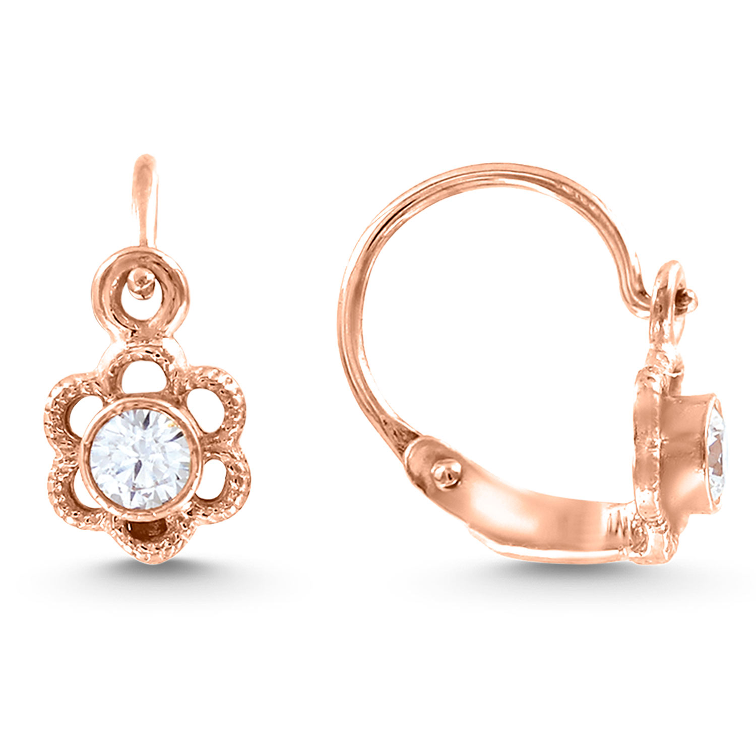 Ohrhänger aus 585 Rotgold, mit Zirkonia