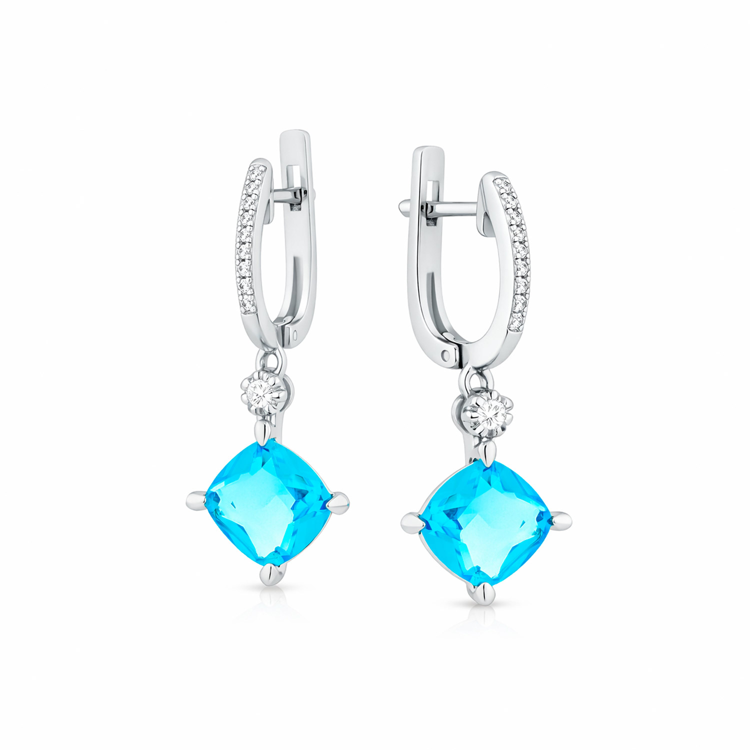 Sokolov Ohrringe aus 925 Silber mit Zirkonia und hellblauen Glaskristallen