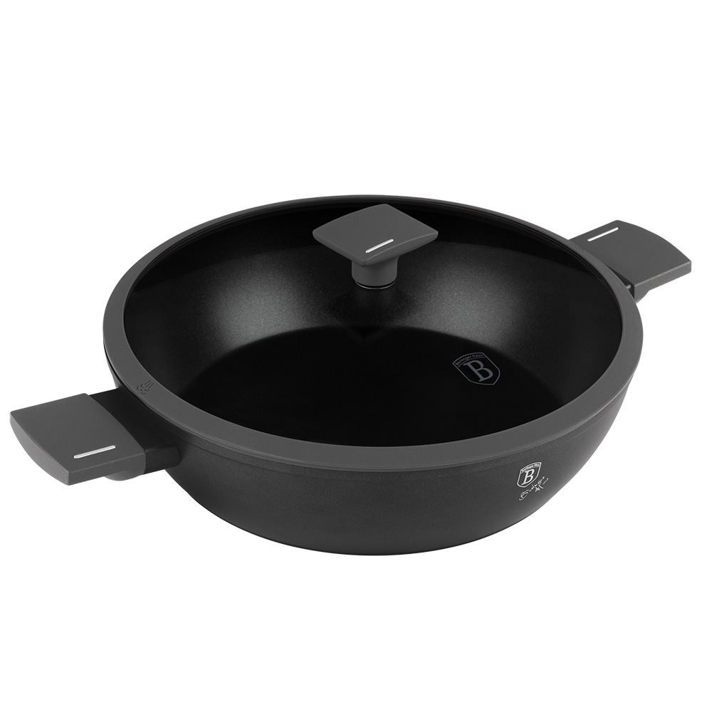 Berlinger Haus Antracit Collection Flacher Topf mit Deckel, Ø 30 cm