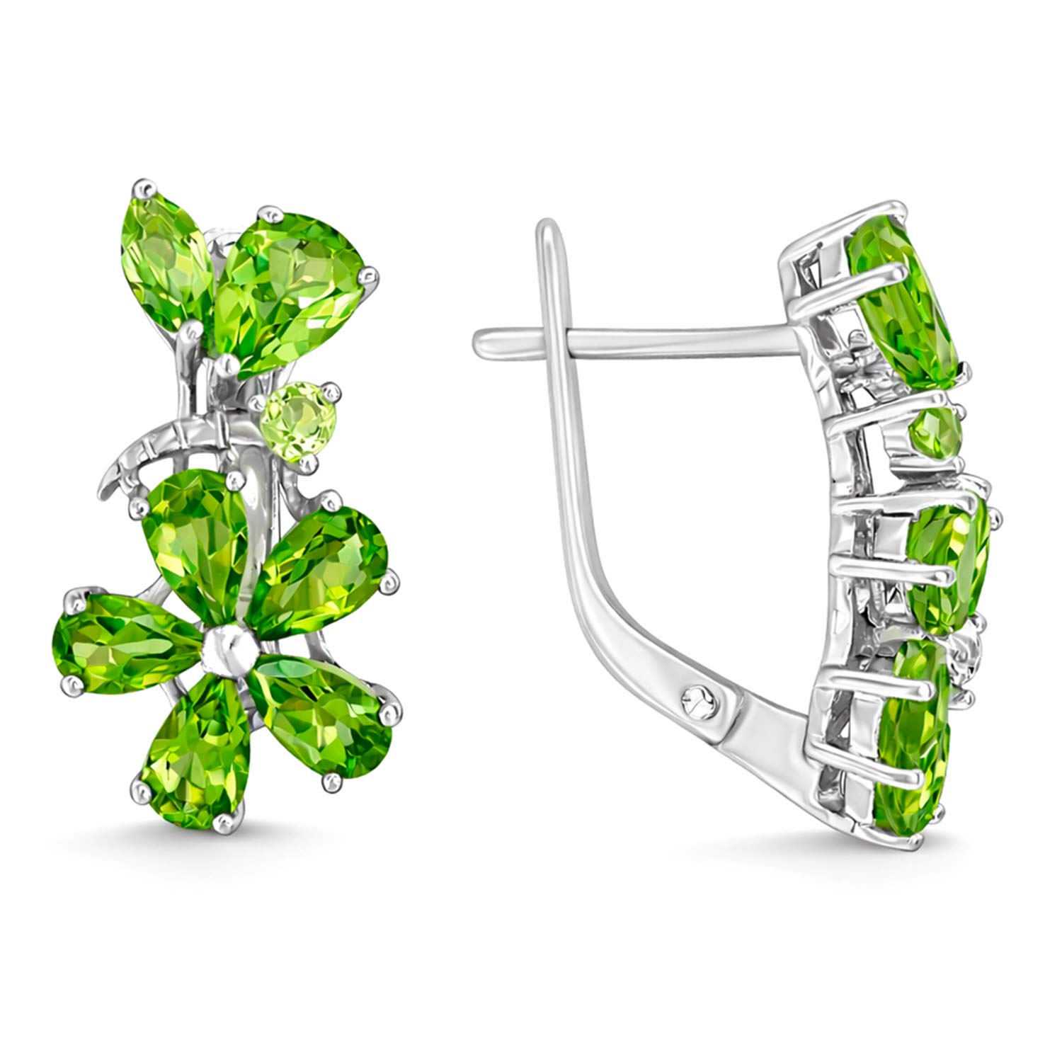 Sokolov Ohrringe aus 925 Silber mit grünen Chrysolithen