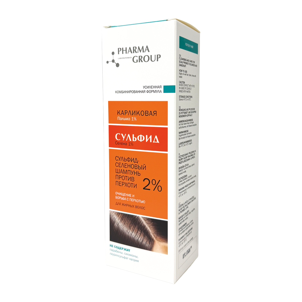 Pharma Group SELENIUM Anti-Schuppen-Shampoo 2 % Selen-Sulfid für fettiges Haar, 150 ml