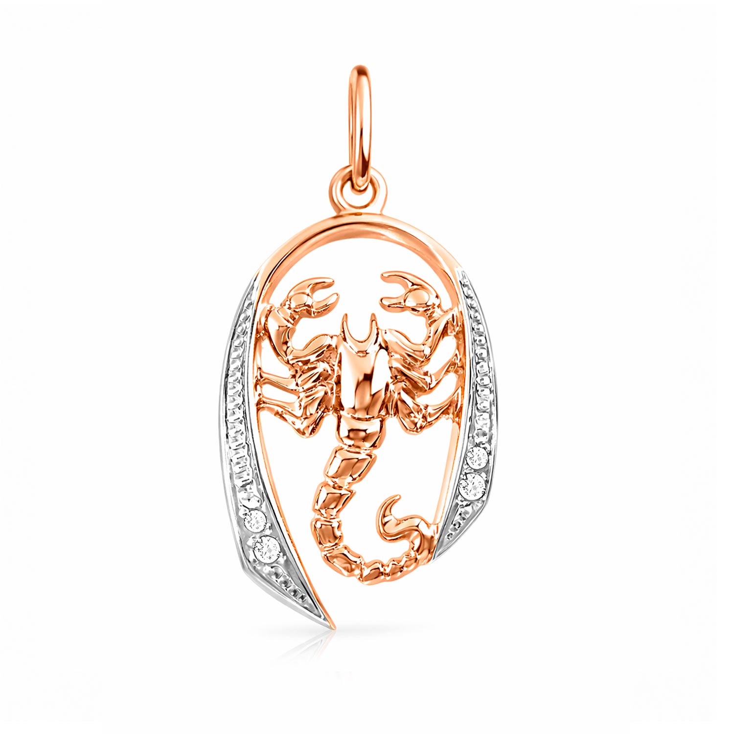 Anhänger, Rotgold 585, Zirkonia, Skorpion, Höhe ca. 30 mm