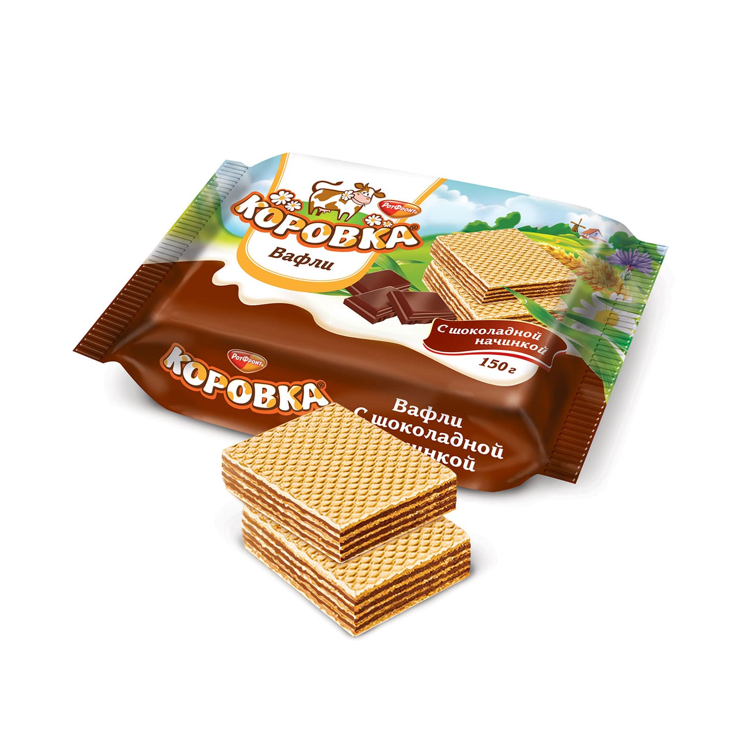 RotFront Waffeln Korovka mit Schokoladenfüllung, 150 g