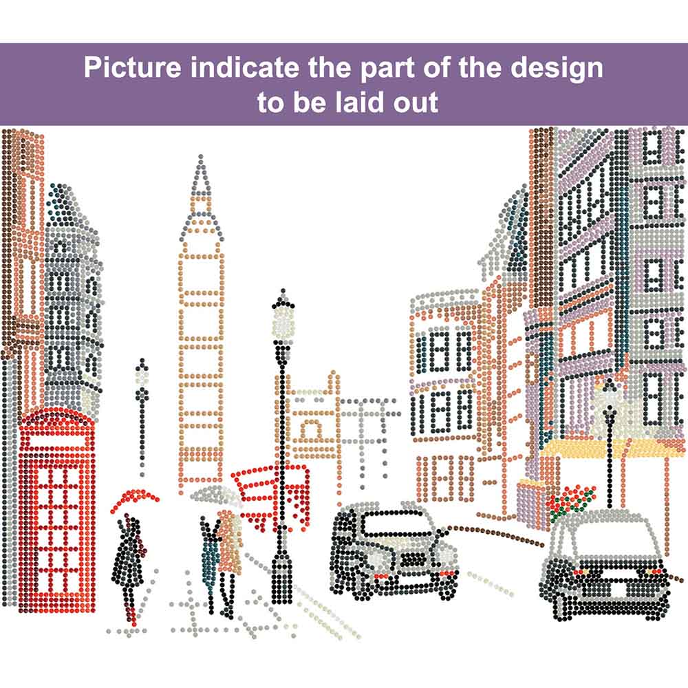 FREYA-Set: Diamond Painting "London" Diamantstickerei-Technik (40 x 30 cm)