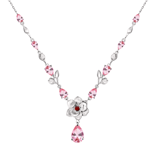 Charmante Collier, Silber 925, mit Zirkonia, Länge ca. 40 cm