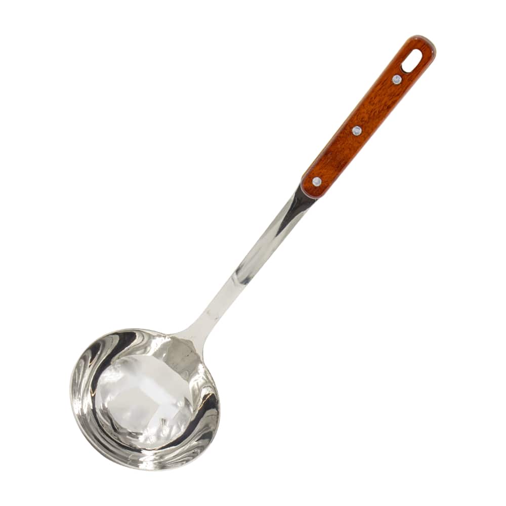 Schöpfkelle aus Edelstahl mit Holzgriff 34.5 cm