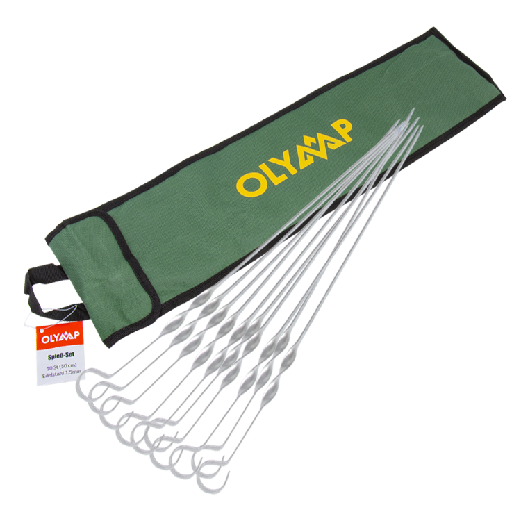 OLYMP Grillspieße aus Edelstahl (50 cm) mit Tasche, 10 Stück