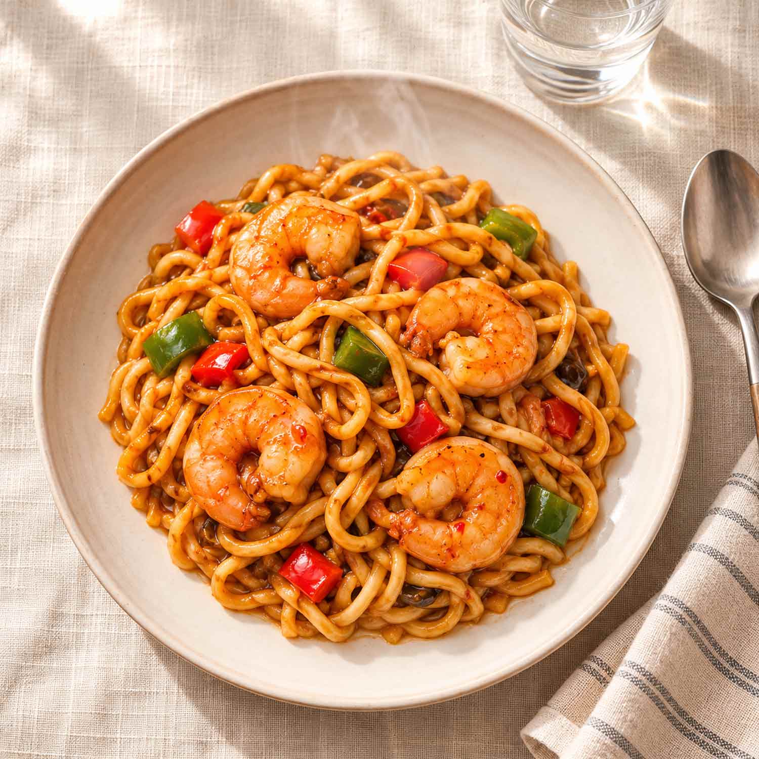 BARIN 5 Minuten Asiatische Bratnudeln mit Garnelen und Gemüse, 340 g