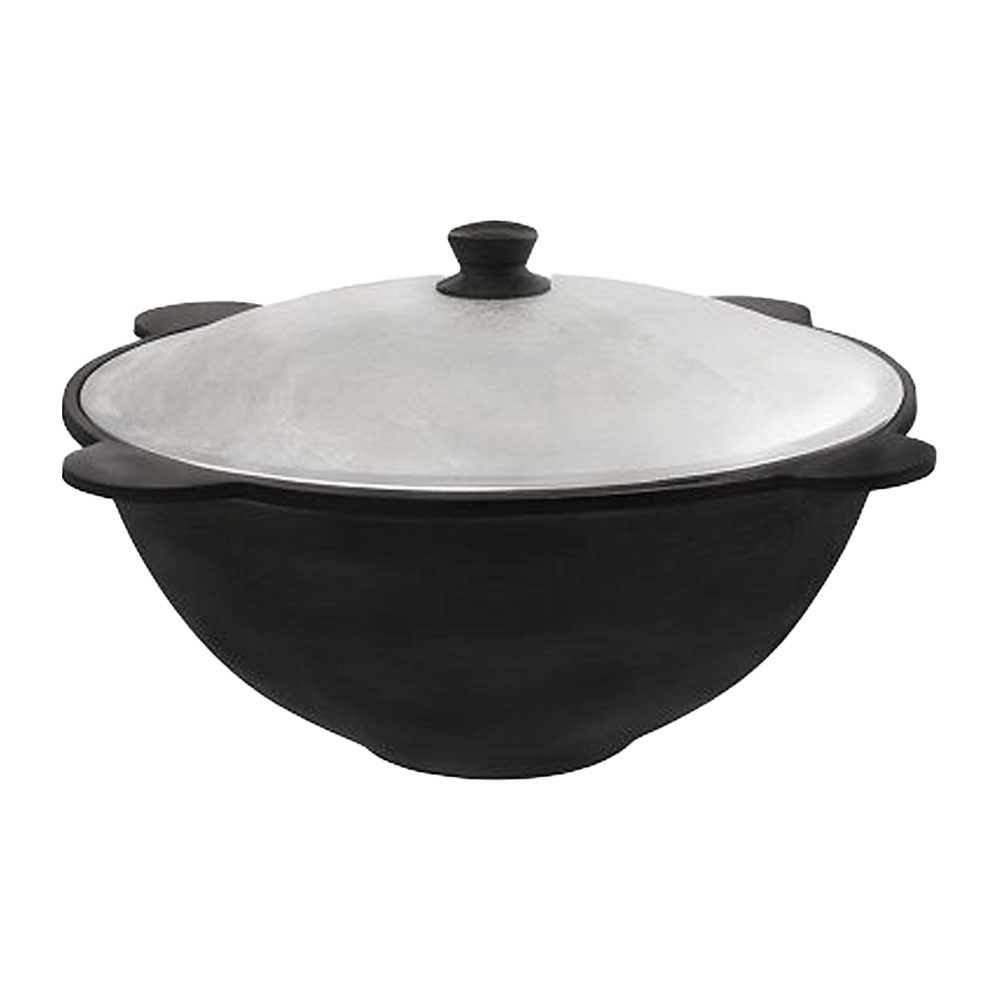 Uzbekischer Kasan aus Gusseisen mit Aludeckel, 22 L