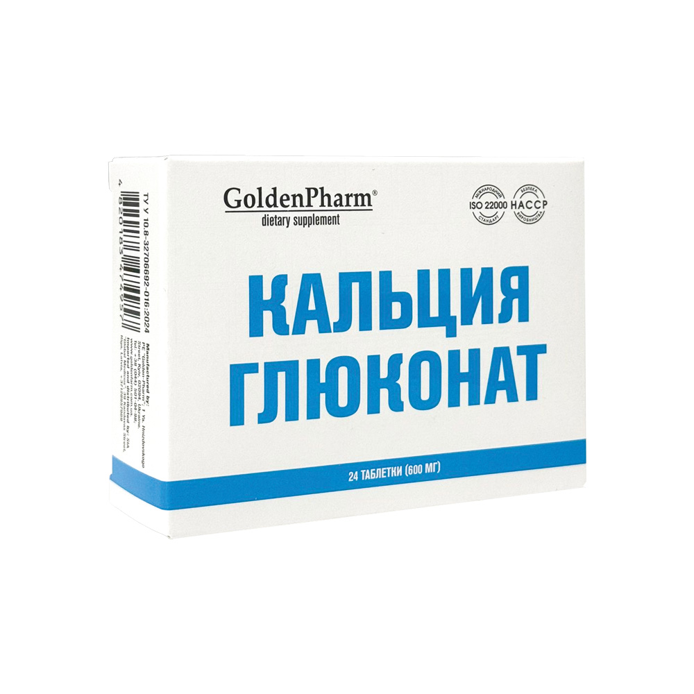 Golden Pharm Calciumgluconat, 24 Tabletten, 600 mg