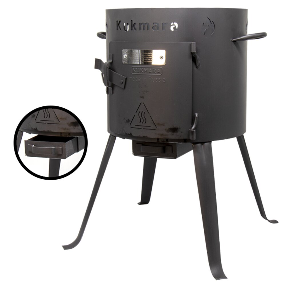 Syton Set "Termiz": Feuerofen, Asia-Kasan 17 L, Pfannendeckel aus Gusseisen und Feuerhaken