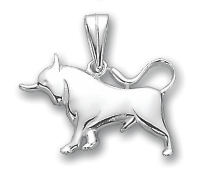 Anhänger Sternzeichen "Stier" (20.04–20.05) aus Silber 925, Höhe ca. 23 mm