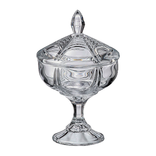 Bohemia Crystal Bonboniere auf Fuß mit Deckel ORION