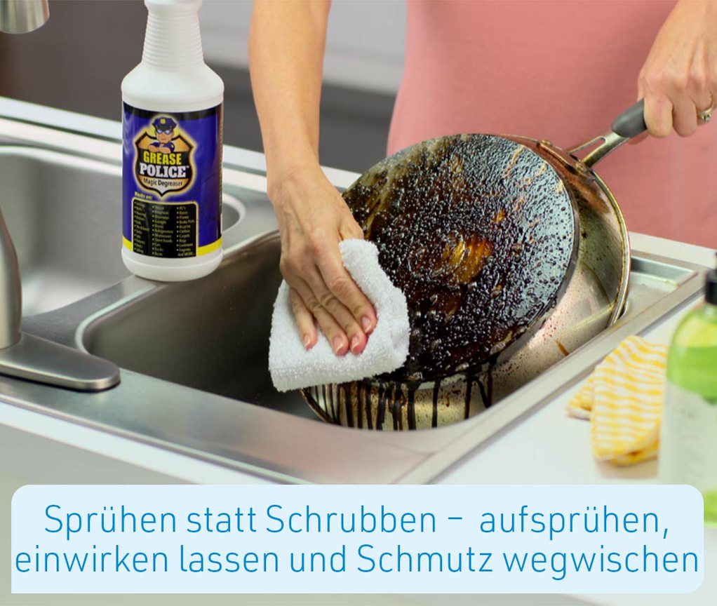 Grease Police Fett- & Schmutzlöser inkl. Mikrofasertuch 500ml + 500ml GRATIS