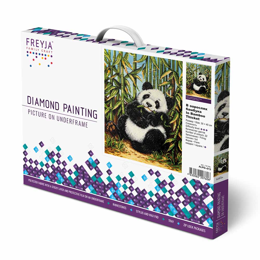 FREYA-Set: Diamond Painting "Pandabär" Diamantstickerei (40 x 30 cm)