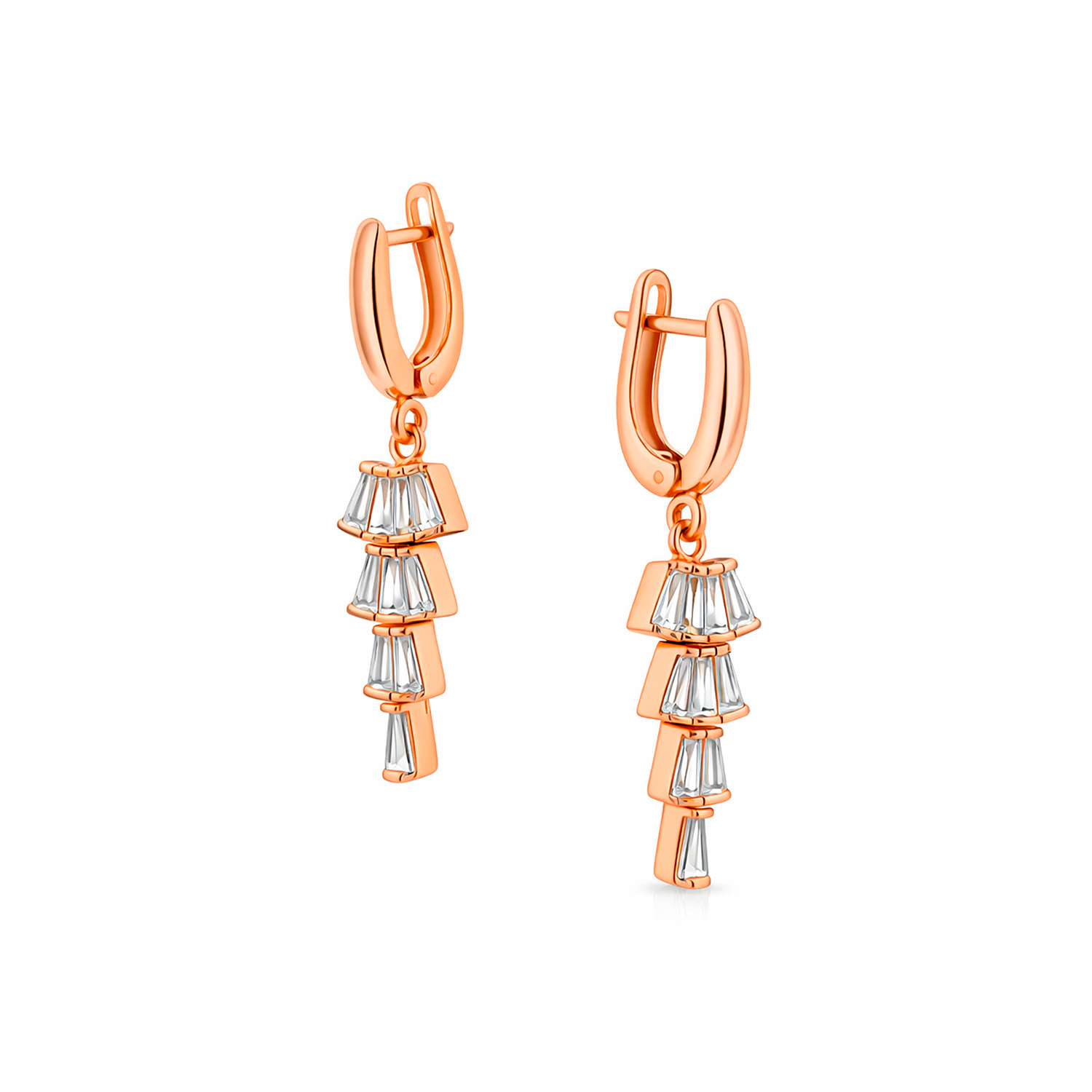 Ohrhänger aus vergoldetem 925 Silber mit Glaskristallen