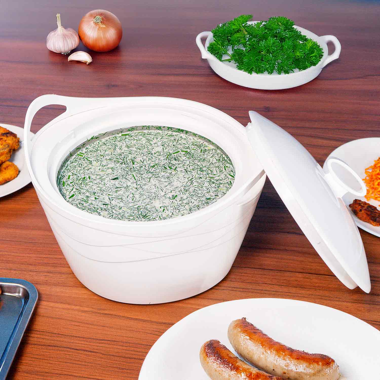 SMAK Thermoschüssel 3er Set mit Deckel (2.5, 3.5 und 5 Liter)