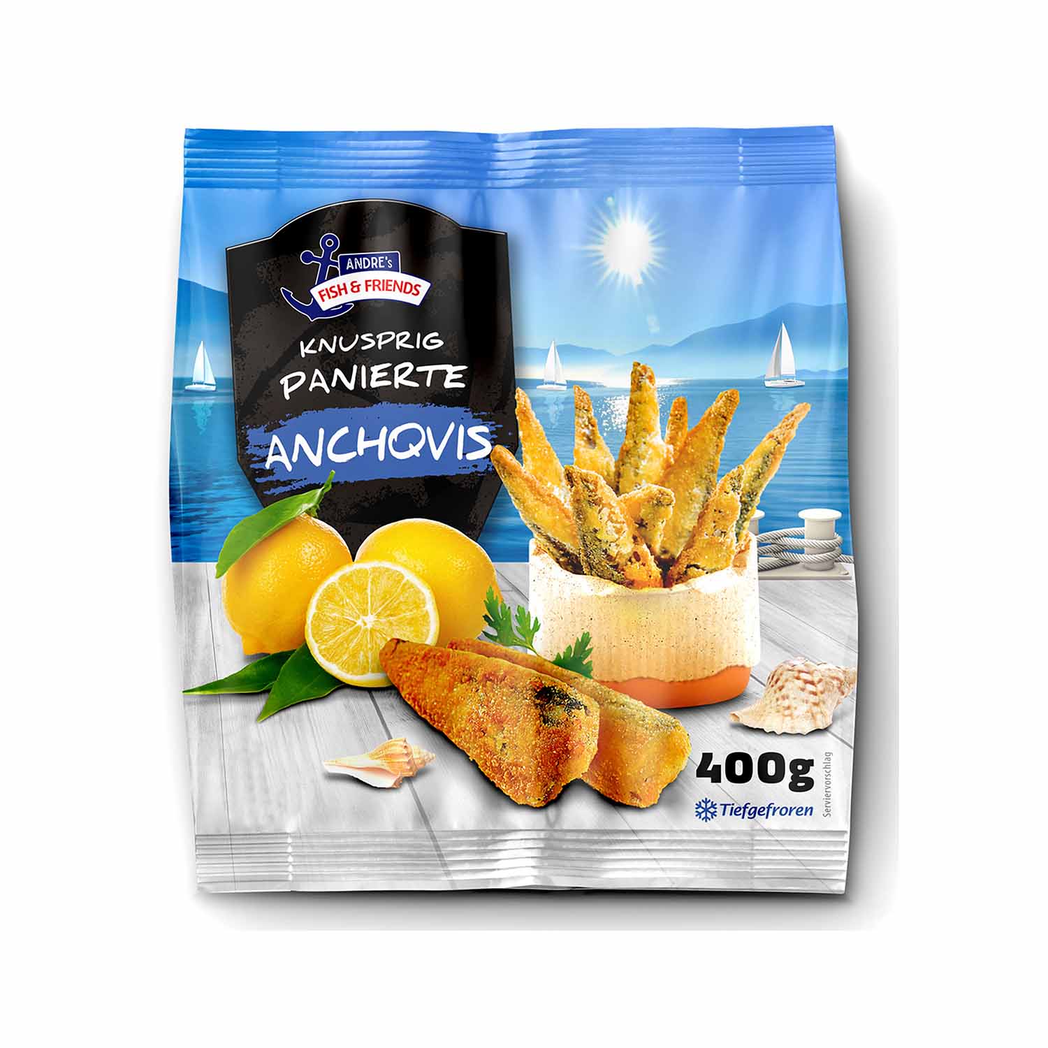 Andre`s Fish & Friends Anchovis in knuspriger Panade, 400 g
