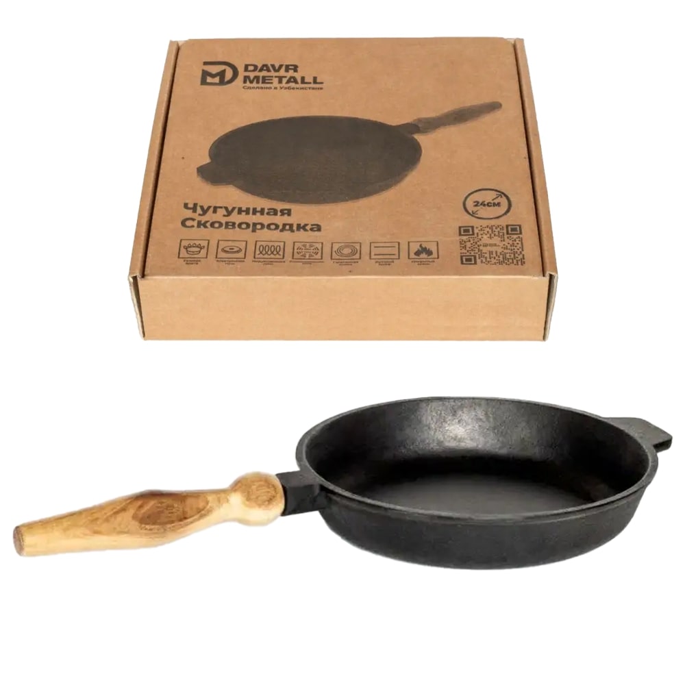 Davr Metall Gusseisenpfanne, 24 cm