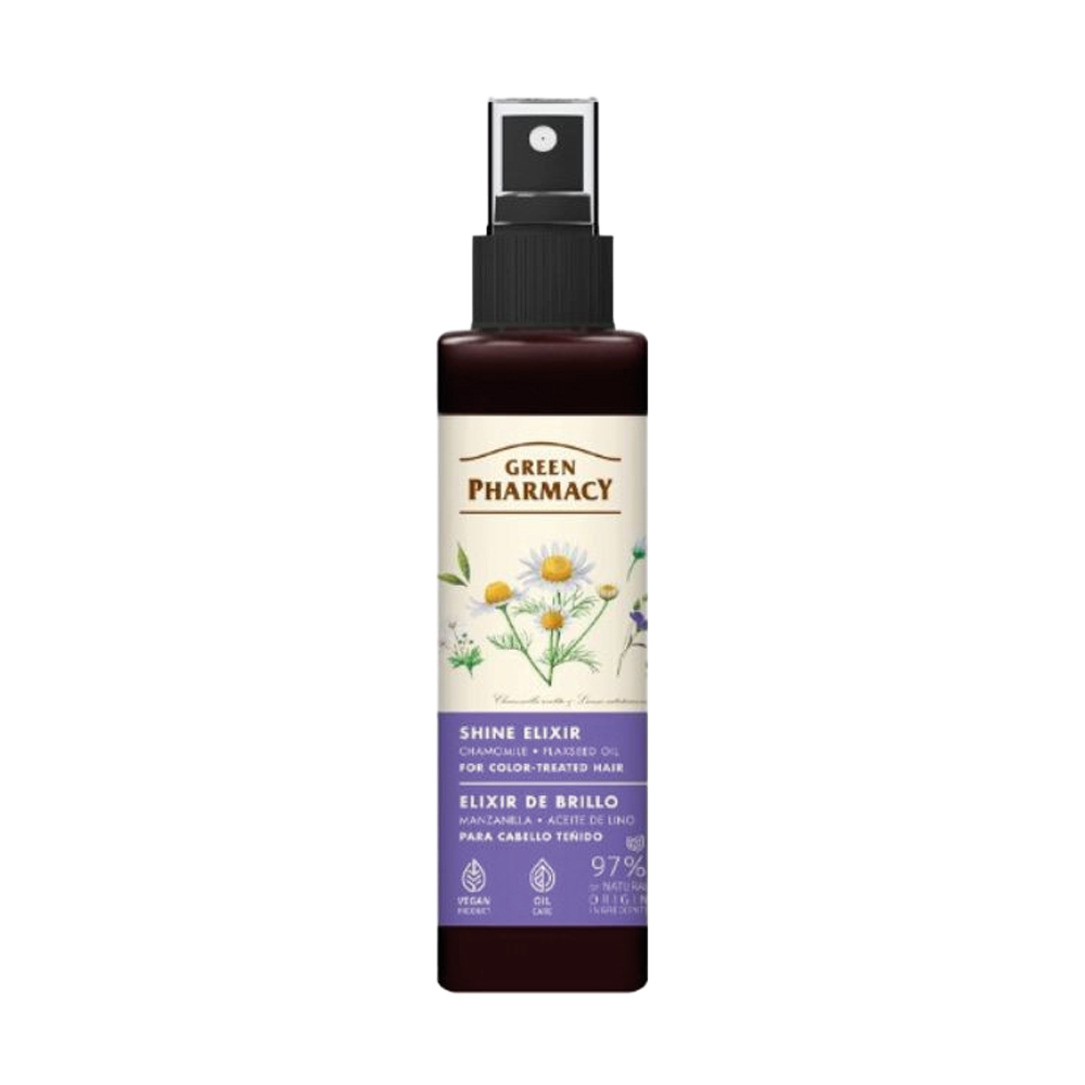 Grüne Apotheke Glanz-Elixier mit Kamille und Leinsamenöl für coloriertes Haar, 150ml