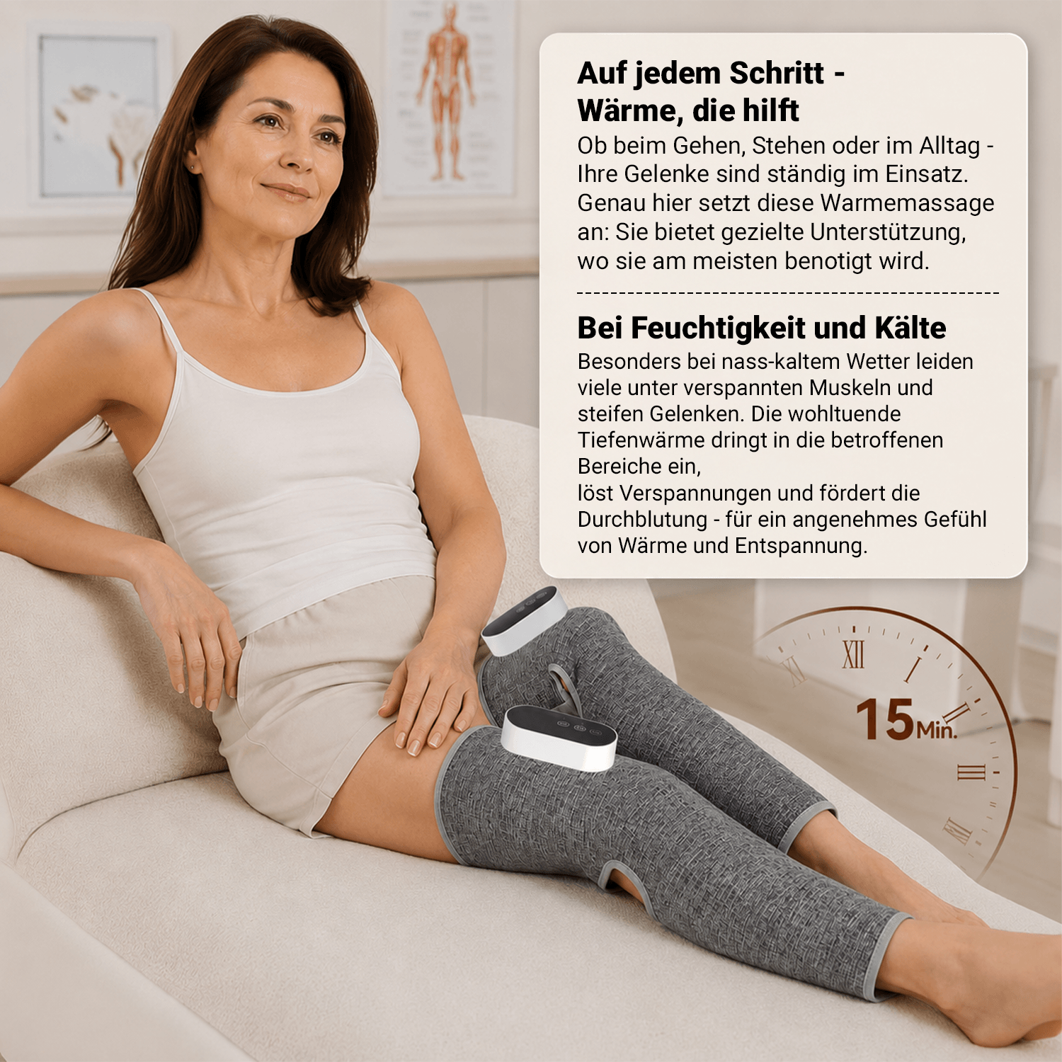 BEM LegSense Pro - kabelloses Beinmassagegerät mit Wärmefunktion und sanfter Kompression