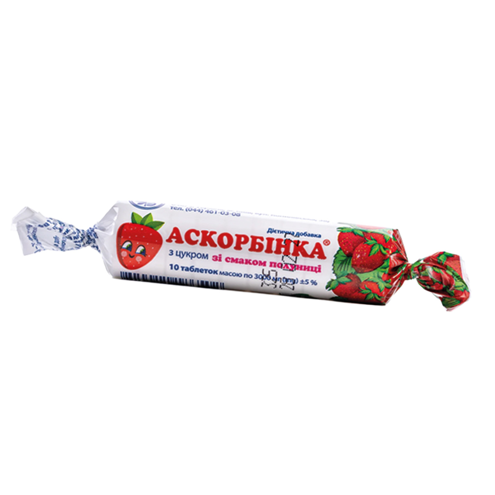 Askorbinka mit Erdbeergeschmack, Tabletten 25 mg, 10 Stk