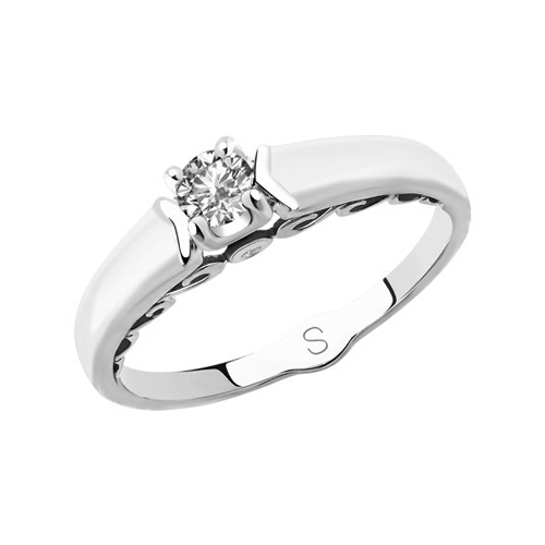 Bezaubernder Damenring aus Weißgold 585, mit 3 Brillanten  0,167 ct. HSI, Breite ca. 4 mm