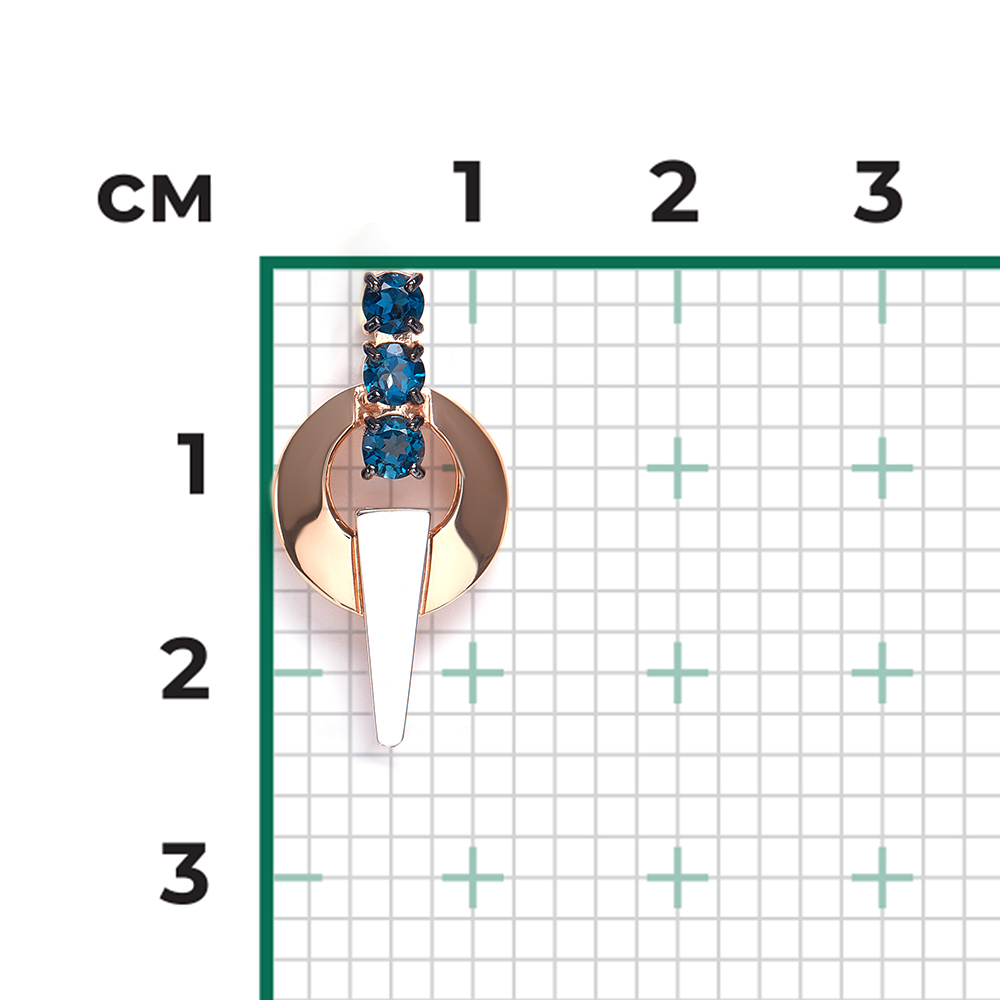 Anhänger aus 585 er Rot-/Weißgold mit Topasen, Höhe ca. 24 mm
