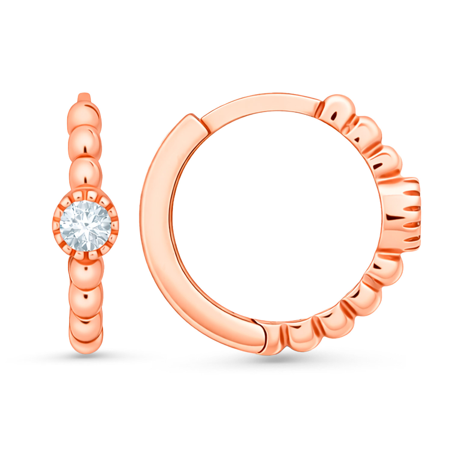 Creolen aus 585 Rotgold mit einem Zirkonia
